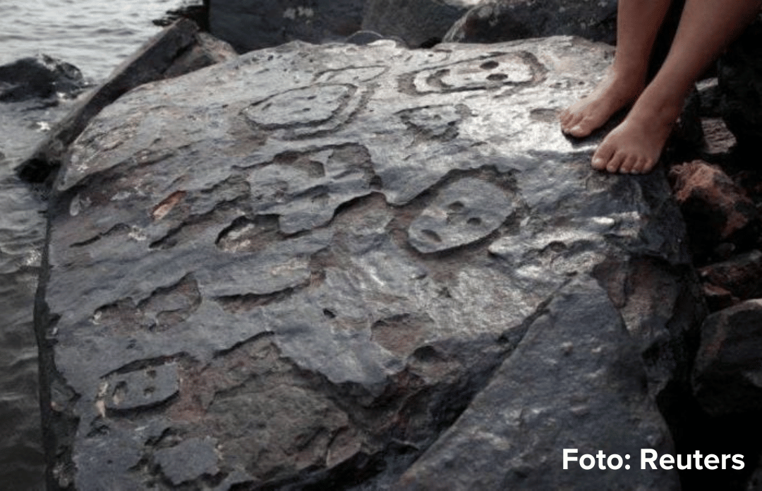 Sequía en Brasil deja al descubierto tallados en roca de 2 mil años de antigüedad